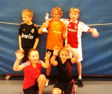 De winnaars van het Voorster schoolbasketballtoernooi op 21 feb 2013