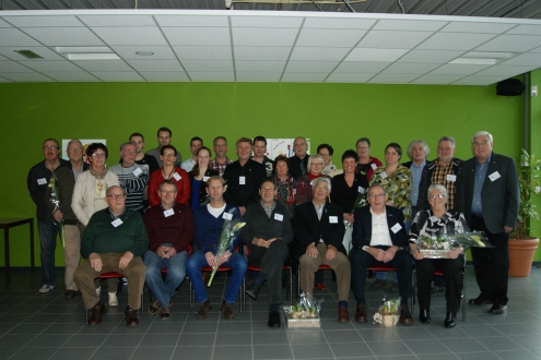 De jubilarissen bij de nieuwjaarsreceptie 2014.....    U komt toch ook op de nieuwjaarsreceptie op 11 januari 2015.